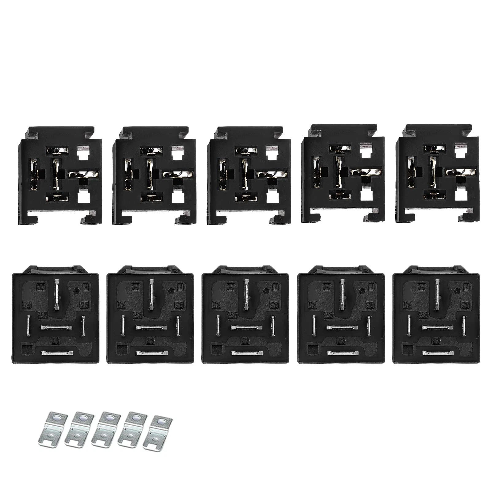 5x 12V 80A 5-Pin Automotive Relays With Wiring Harness Sockets & Brackets - image 3