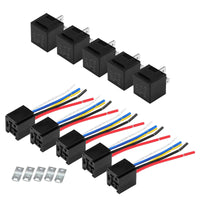 5x 12V 80A 5-Pin Automotive Relays With Wiring Harness Sockets & Brackets - image 5