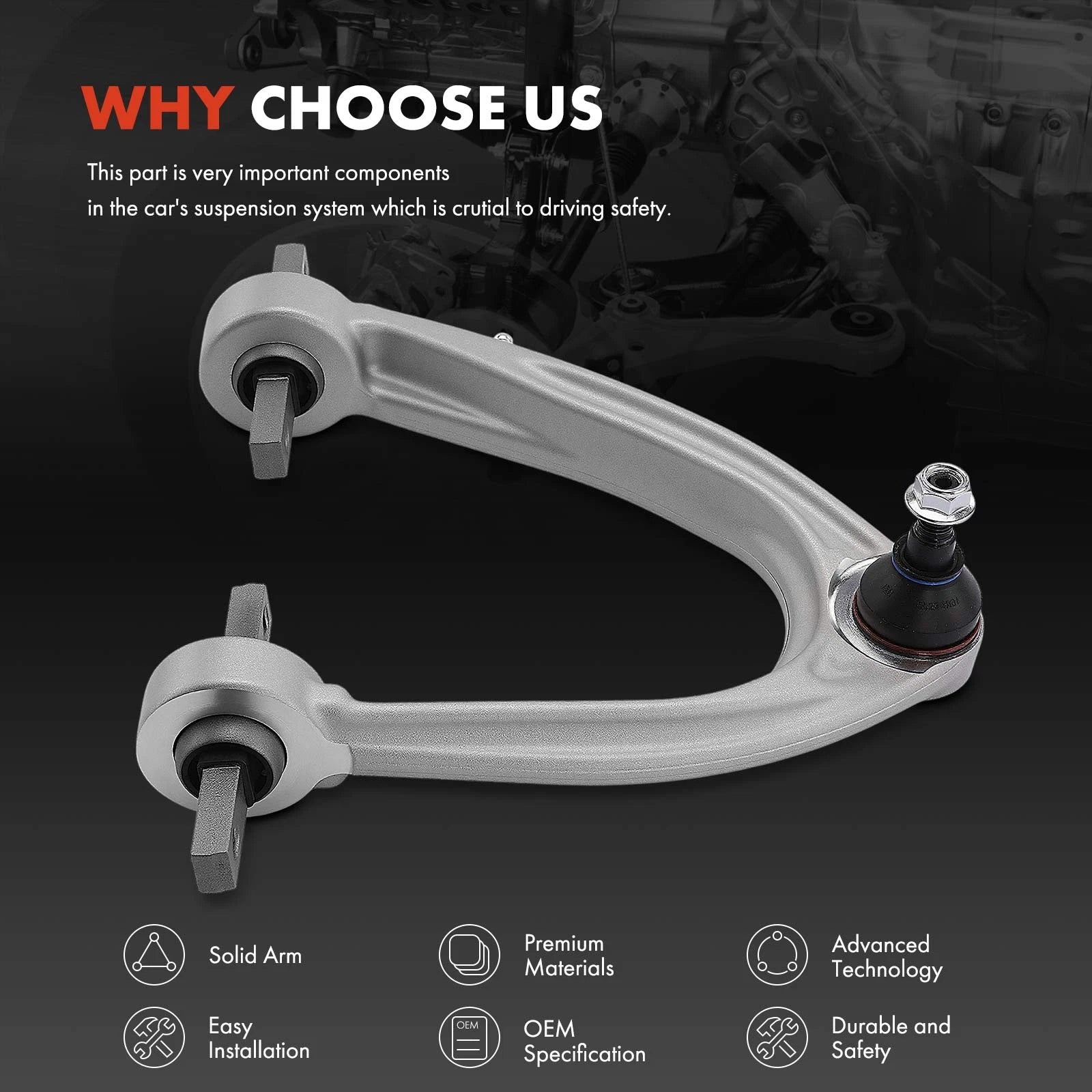 Front Left Upper Control Arm for Ferrari 458 488 GTB F142M 812 GTS California - image 4