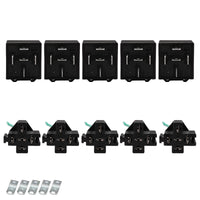 5x 24V 40A 5-Pin Automotive Relays With Wiring Harness Sockets & Brackets - image 1