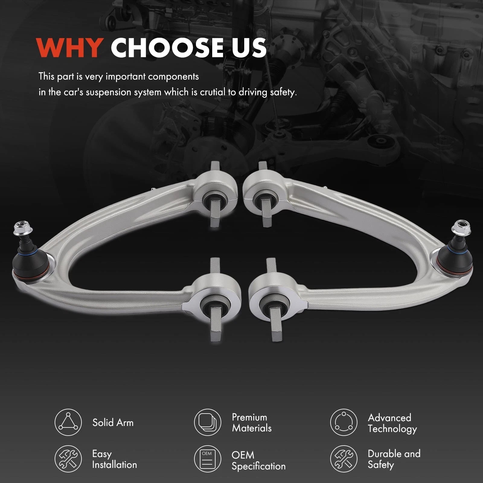 2x Front Upper Control Arms for Ferrari 458 488 GTB F142M 812 GTS California - image 4