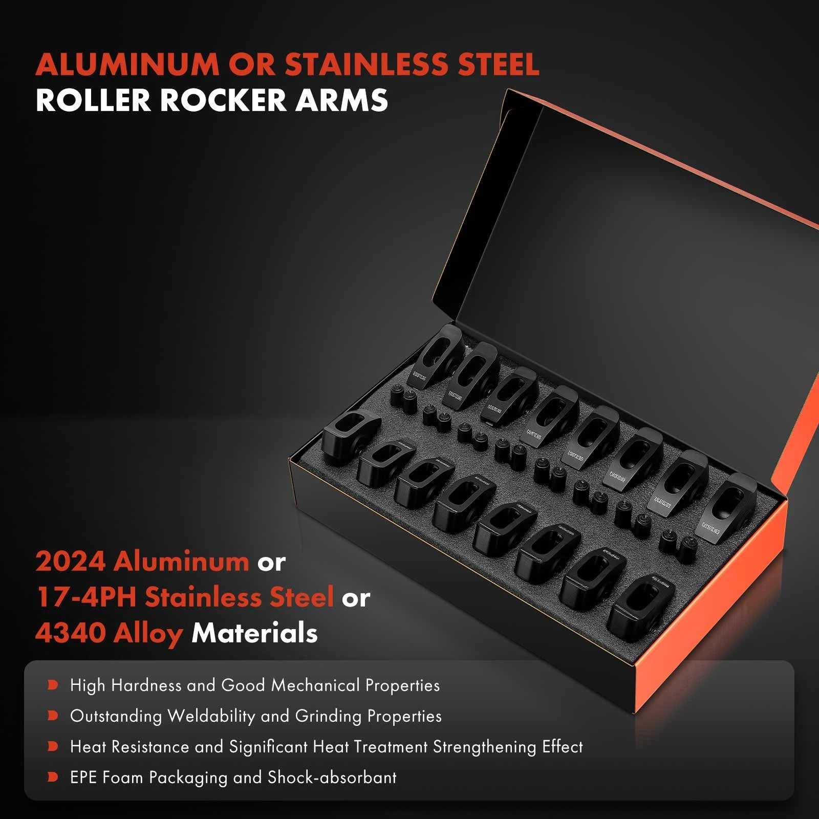 Aluminium Roller Rocker Arm Set 1.65 Ratio 7/16" For Holden 253 304 308 2024 V8 - image 3