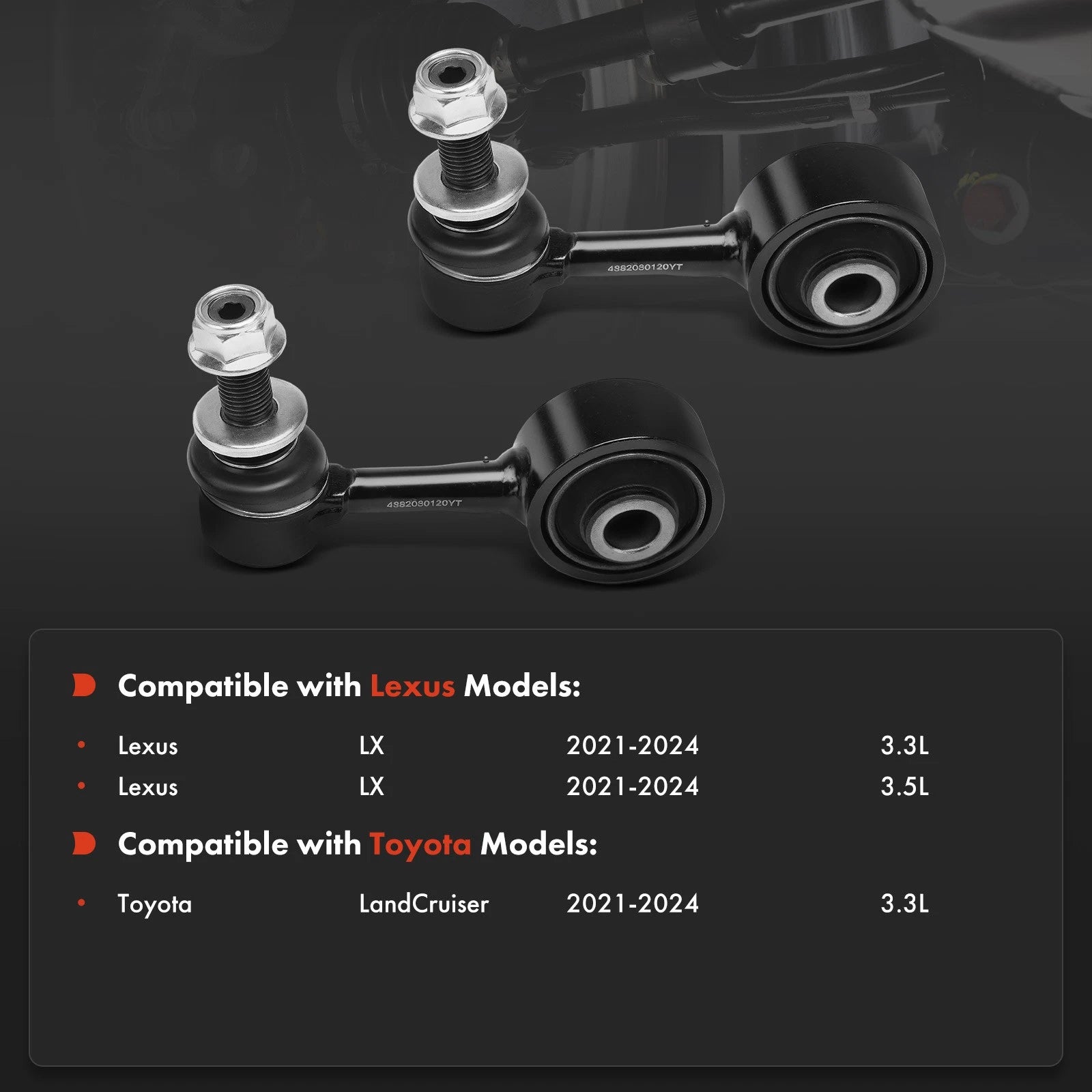 Front Left & Right Sway Bar Links for Lexus LX J3 Toyota LandCruiser J300 2021-On - image 1