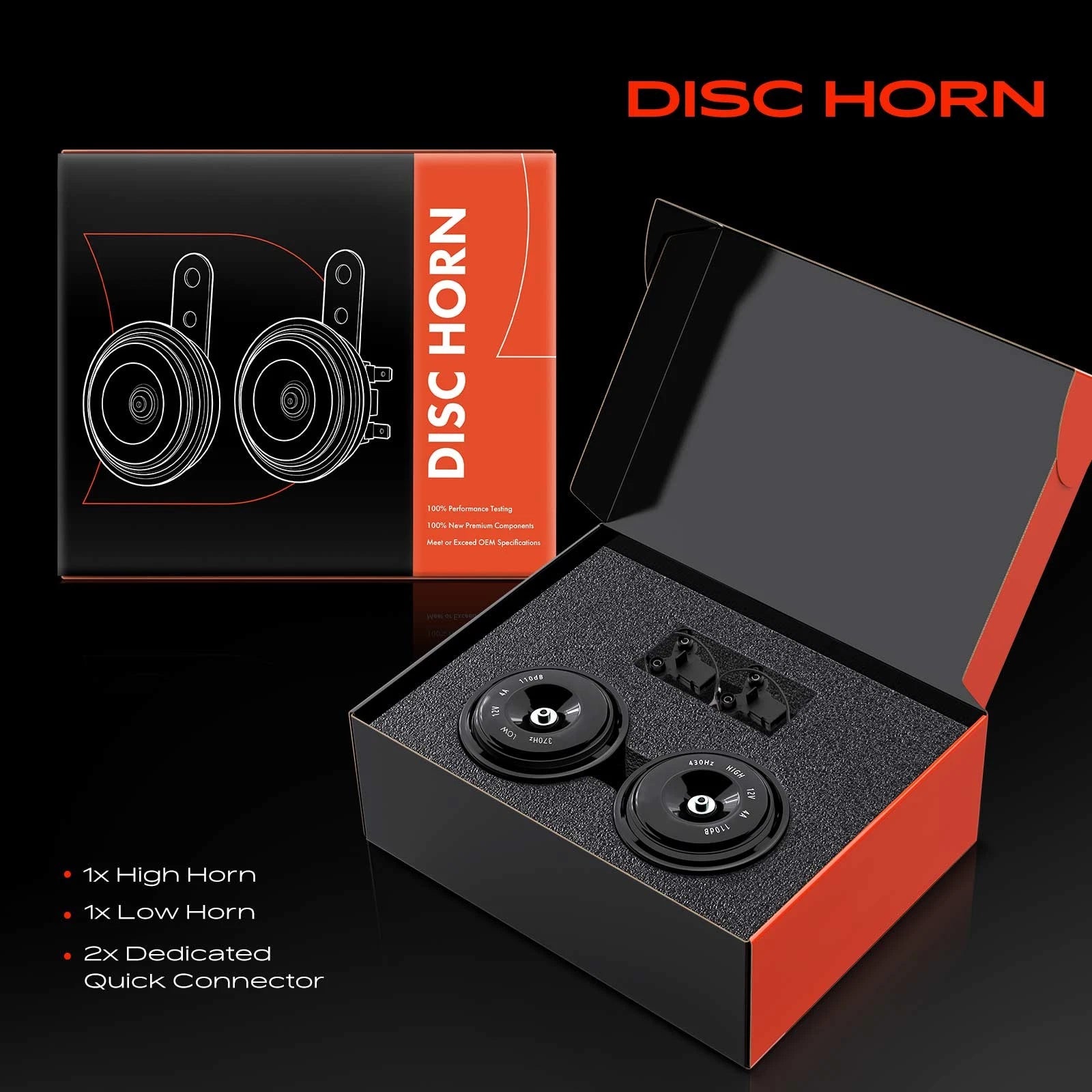 2x Disc Horns With 2 Connectors for Toyota Camry RAV4 Subaru Impreza Liberty Lexus - image 1