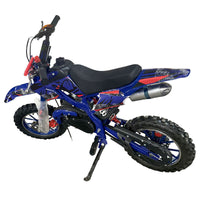 Blue Mini Motor Dirt Bike Kids Pocket 2 Stroke Motorbike ATV Twin Exhaust Tip Toys 49cc 2025 - image 3