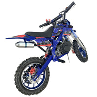 Blue Mini Motor Dirt Bike Kids Pocket 2 Stroke Motorbike ATV Twin Exhaust Tip Toys 49cc 2025 - image 4