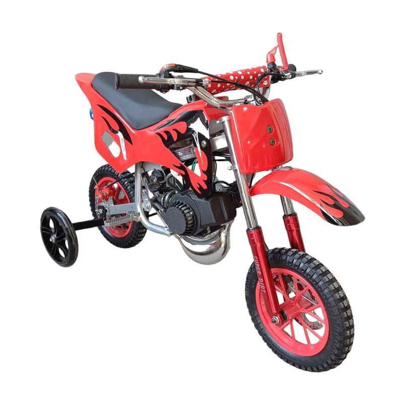 Red Mini Motor Dirt Bike Kids Pocket 2 Stroke Motorbike ATV Twin Exhaust Tip Toys 49cc With 2 Wheels - image 1