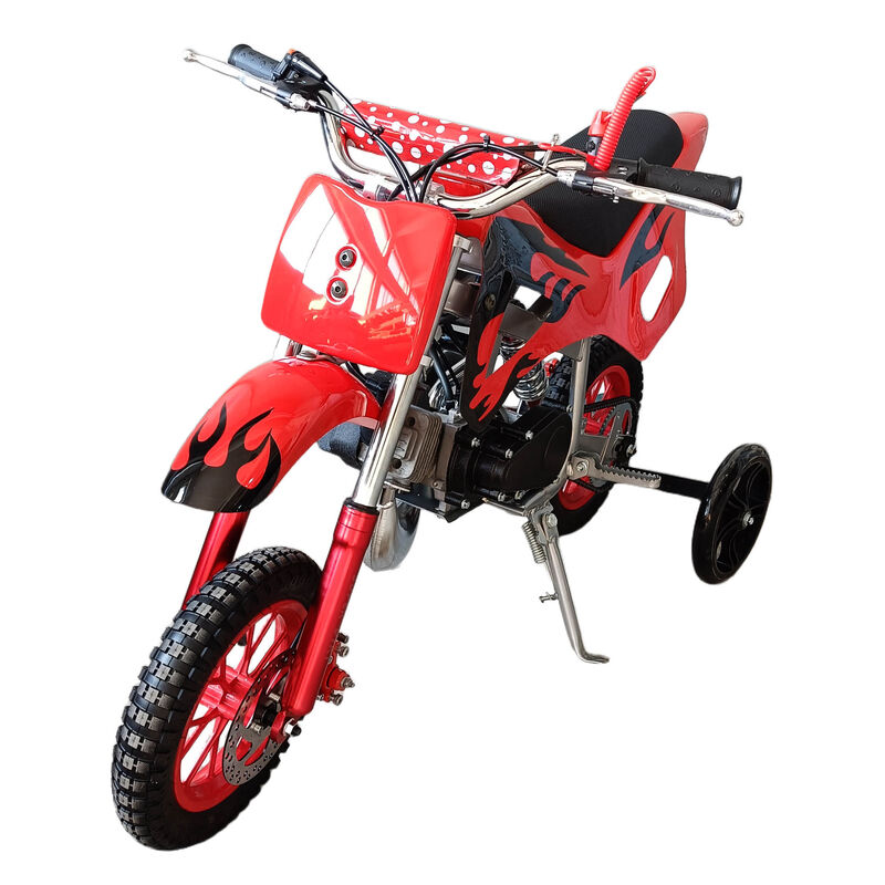 Red Mini Motor Dirt Bike Kids Pocket 2 Stroke Motorbike ATV Twin Exhaust Tip Toys 49cc With 2 Wheels - image 2
