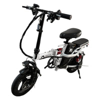 White Adult 1000W Electric Bike Foldable E Bicycle Mountain E Bikes 14" 3 Speed 50km/h - image 1