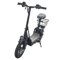 Black Electric Scooter With Seat Foldable Motorised Adults EScooter Commuter - image 1