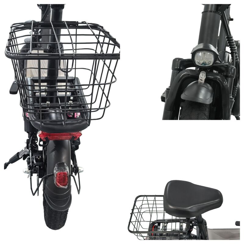 Black Electric Scooter With Seat Foldable Motorised Adults EScooter Commuter - image 8