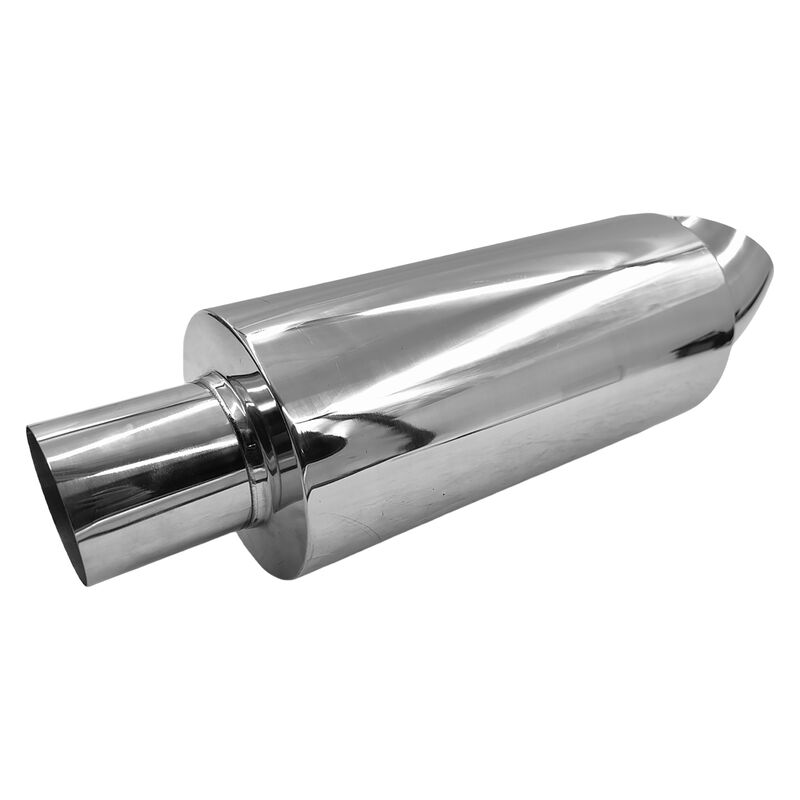 Polished Tip Exhaust Muffler Cannon 480mm Length 3" Inlet 4" Outlet - image 3