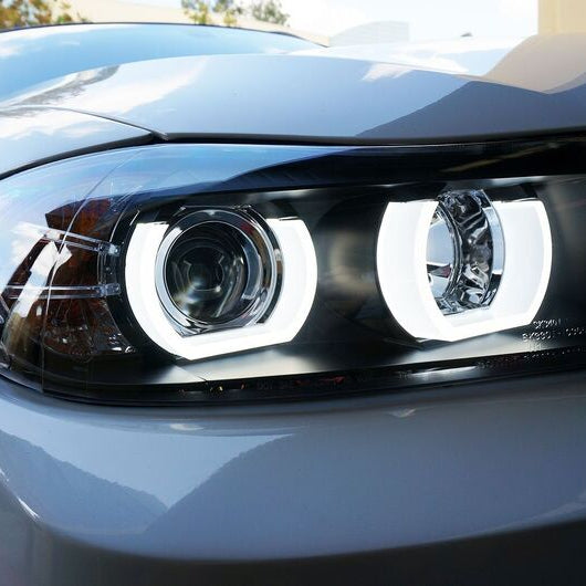 Black 3D LED DRL Angel-Eyes Projector Head Lights Fit For BMW 3-Series E91 E90 Sedan 2005-2008 - image 7