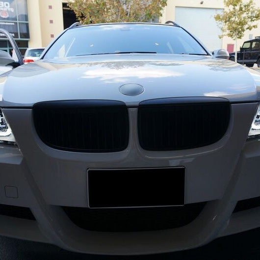 Black 3D LED DRL Angel-Eyes Projector Head Lights Fit For BMW 3-Series E91 E90 Sedan 2005-2008 - image 8