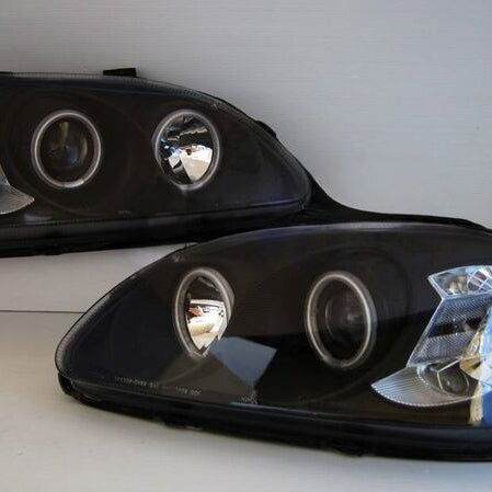 Black CCFL Angle Eye Projector Headlights Fit For Honda CIVIC EK VTIR VTIS 1999-2000 - image 2