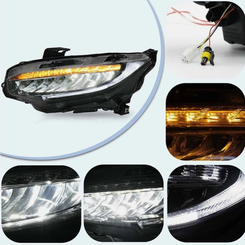 Full LED Projector Headlights Sequential DRL Fit For Honda Civic Type R FK7 FK8 2016-2021 - image 9