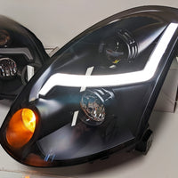Black 3D LED DRL Projector Head Lights Fit For Nissan Skyline 350GT Infiniti G35 V35 2001-2006 - image 4