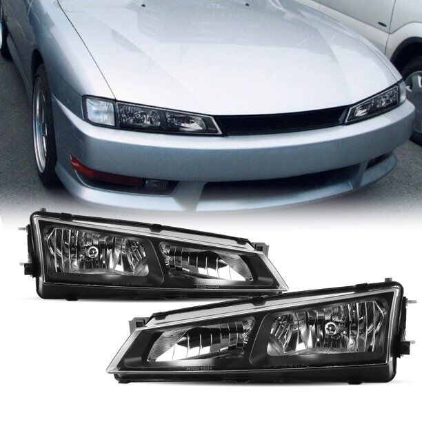 JDM Black OE Headlights Fit For Nissan S14 Silvia 200SX S2 1996-1998 - image 2