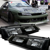 JDM Black OE Headlights Fit For Nissan S14 Silvia 200SX S2 1996-1998 - image 3