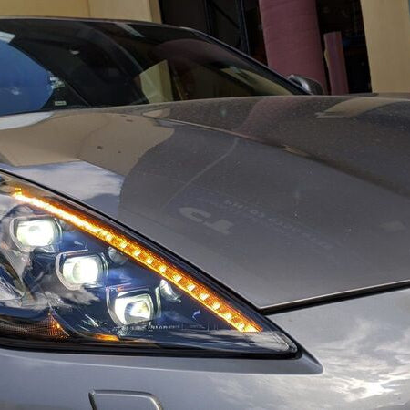 COPLUS Triple LED Projector Headlights with Sequential Indicators Fit For Nissan 370Z Z34 2008-2021