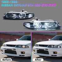 JDM Black OE Projector Headlights Fit For Nissan Skyline R33 GTR GTS25 GTS Series 1&3 - image 14