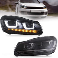 DRL Sequential LED Headlights Fit For Volkswagen VW Golf 6 MK6 GTI TDI 2008-2014 - image 2