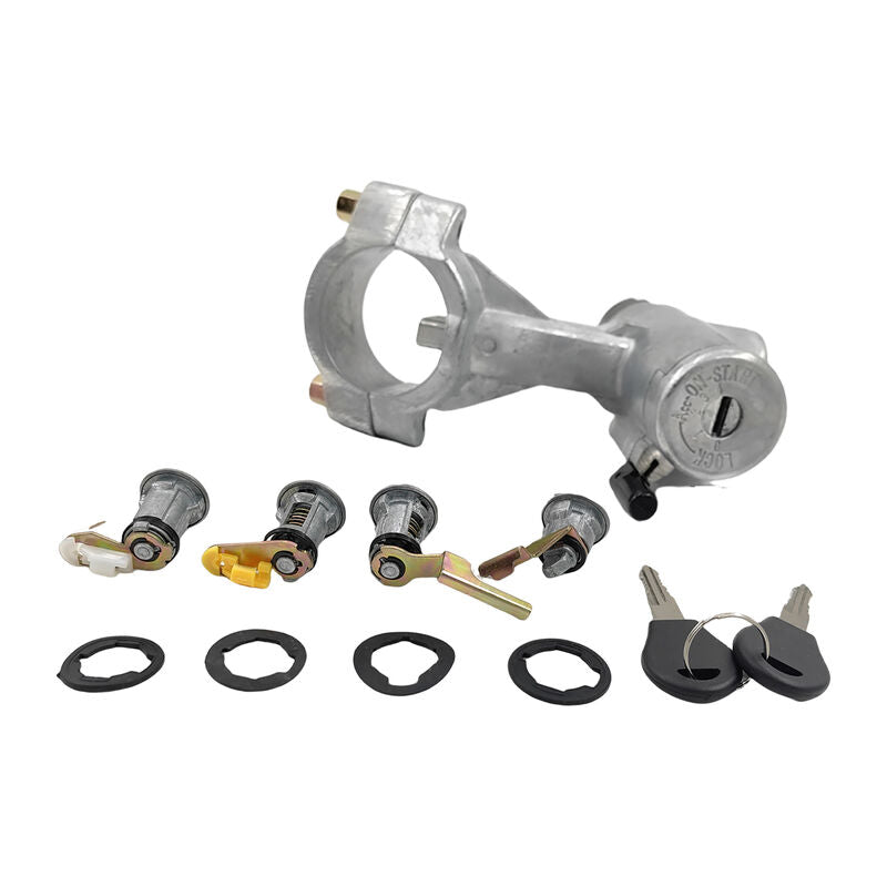 Ignition Barrel Switch Door Locks 2 Key Barn Set Silver Fit For Nissan Patrol GQ Y60 1988-1998 - image 2