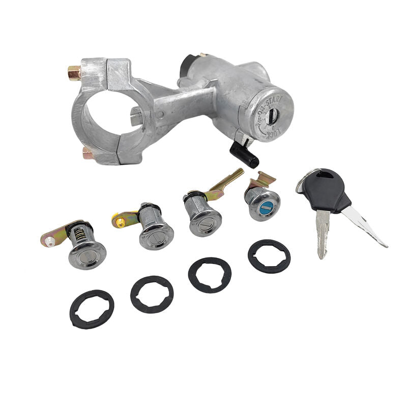Ignition Barrel Switch Door Locks 2 Key Barn Set Silver Fit For Nissan Patrol GQ Y60 1988-1998 - image 3