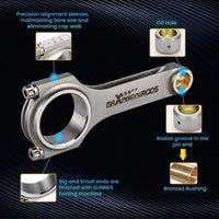 MAX PEEDING RODS 4x Connecting Rod Rods And Bolts Fit For Honda Acura K24A1 K24A2 K24A4 K24A8 2.4L 152mm - image 5