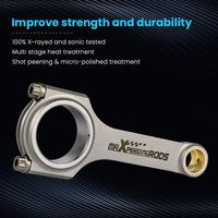 MAX PEEDING RODS 4x Connecting Rod Rods And Bolts Fit For Honda Acura K24A1 K24A2 K24A4 K24A8 2.4L 152mm - image 7