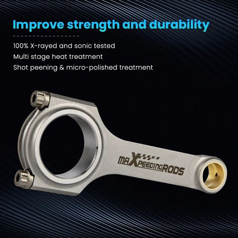 MAX PEEDING RODS 4x Connecting Rod Rods And Bolts Fit For Honda Acura K24A1 K24A2 K24A4 K24A8 2.4L 152mm - image 7