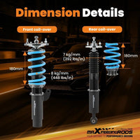 MAX PEEDING RODS 24 Ways Adjustable Damper Spring Coilover Shock Absorbe Kit Fit For BMW E46 3 Series - image 7