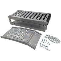 2-In-1 Multi-Use Foldable Steel Car Ramp Grey Sturdy For Loading Or Elevation - image 1