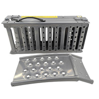 2-In-1 Multi-Use Foldable Steel Car Ramp Grey Sturdy For Loading Or Elevation - image 6