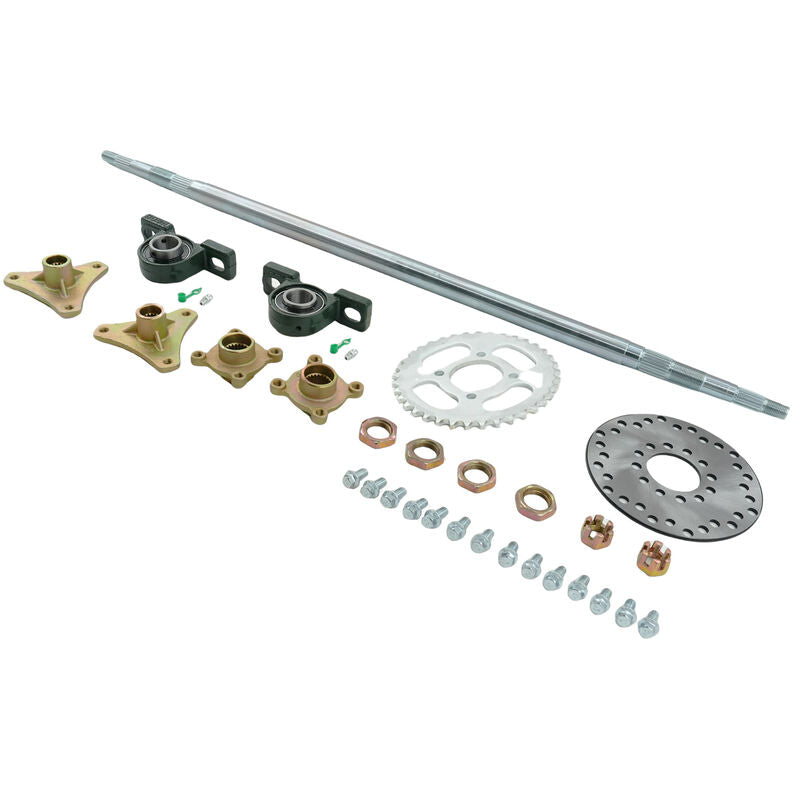 Rear Axle Kit Hub Sprocket 870mm Fit For DIY Rebuild Go Kart ATV Quad & Drift Trikes - image 2