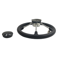 13-1/2'' Inch 5-Spoke Destroyer Style Boat Steering Wheel With Knob & Center Cap - image 4