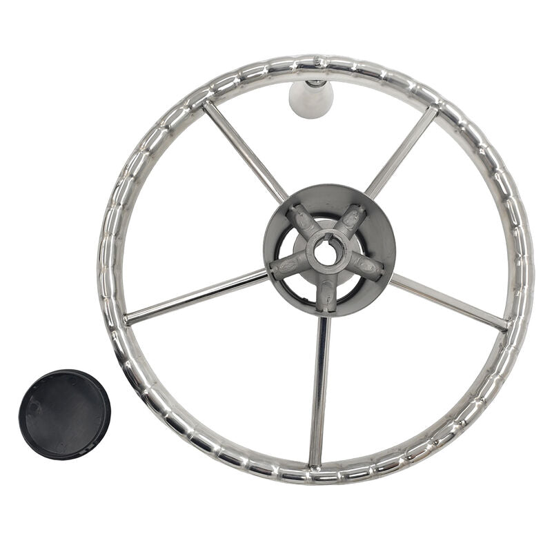 5 Spoke 13-1/2 Inch 13.5'' Destroyer Style Stainless Boat Steering Wheel With Knob - image 2