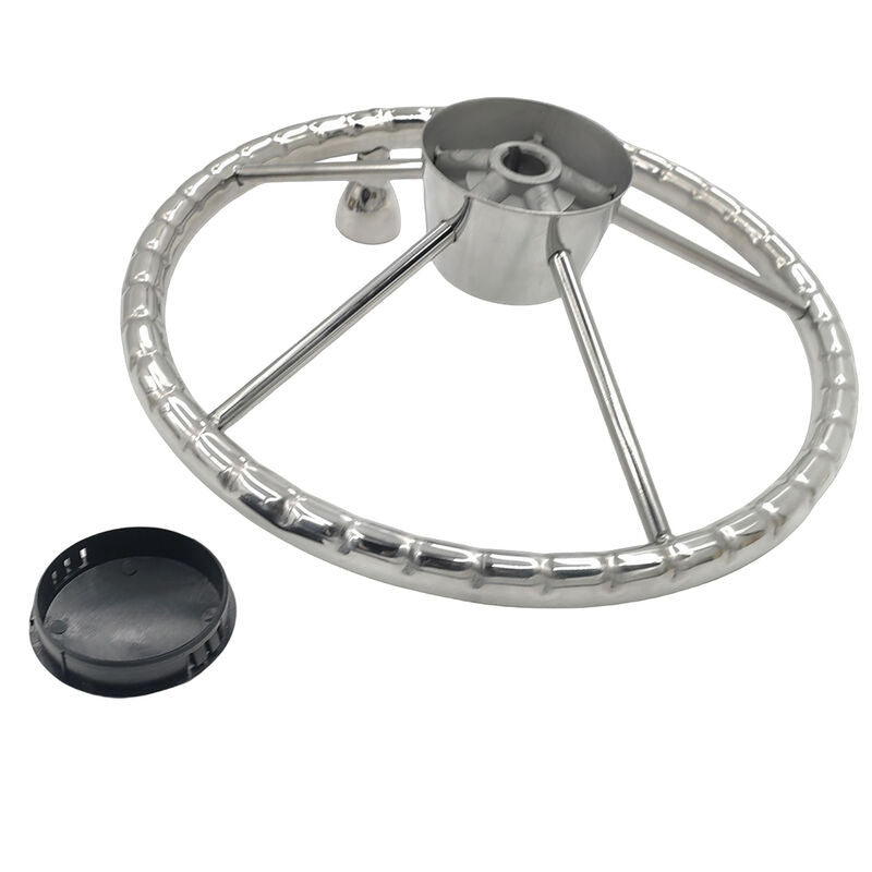 5 Spoke 13-1/2 Inch 13.5'' Destroyer Style Stainless Boat Steering Wheel With Knob - image 3