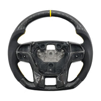Steering Wheel Leather + Carbon Fibre Yellow Line Fit For Ford Ranger PX2 PX3 Everest UA - image 1