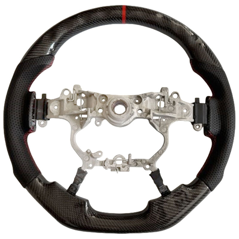 Carbon Fiber Steering Wheel Red Strip Fit For Toyota LandCruiser 200 Series VDJ200 URJ202 2016-2021 - image 1