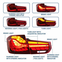 Clear Red 3D OLED Sequential Tail Lights Fit For BMW F30 F35 F80 M3 2012-2018 - image 12