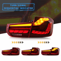 Clear Red 3D OLED Sequential Tail Lights Fit For BMW F30 F35 F80 M3 2012-2018 - image 13