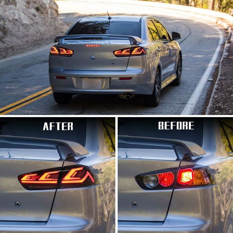 Clear Red 3D V3 LED Tail Lights Fit For Mitsubishi Lancer CJ EVO X VRX 2007-2018 - image 5