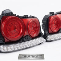78 Works Fiber Ring LED Taillights Fit For Nissan Skyline R34 4D Sedan HR34 ER34 ENR34 1998-2002 - image 2