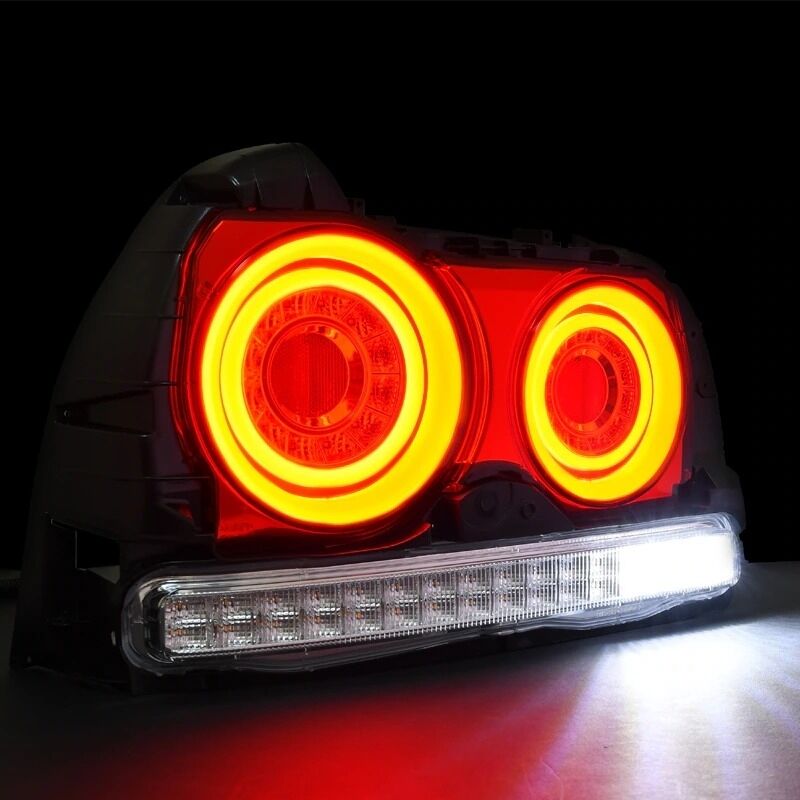78 Works Fiber Ring LED Taillights Fit For Nissan Skyline R34 4D Sedan HR34 ER34 ENR34 1998-2002 - image 6