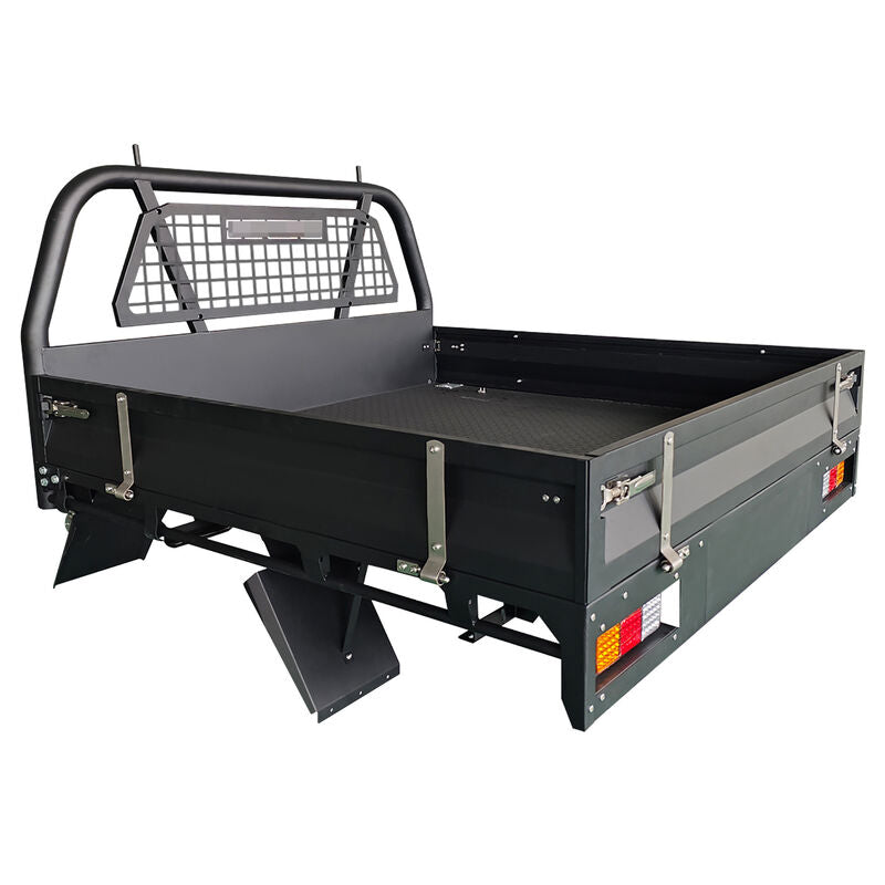 Black Powder Coated Heavy Duty Steel Flat Tray for Dual Cab Ute - image 1