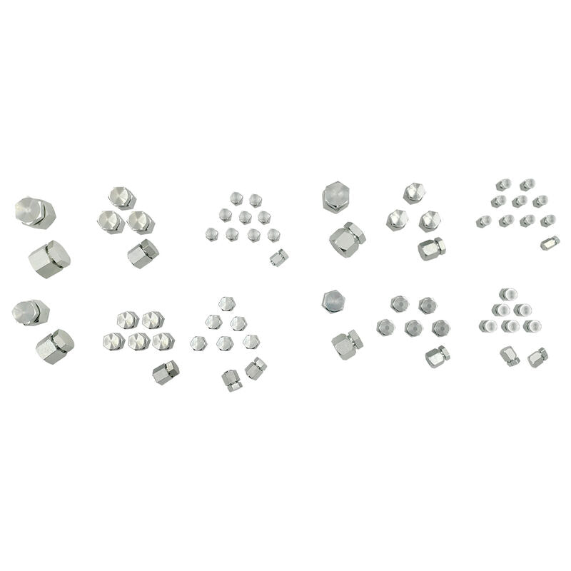 128 Pcs 37°JIC and ORFS Hydraulic Cap And Plug Kit Hose Tube And Pipe Fitting Set - image 2