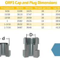 128 Pcs 37°JIC and ORFS Hydraulic Cap And Plug Kit Hose Tube And Pipe Fitting Set - image 6