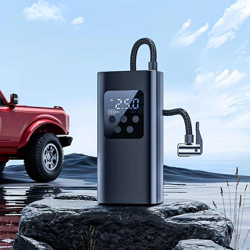 Portable Digital Display Smart Tire Inflator with LED Light for Cars Bikes