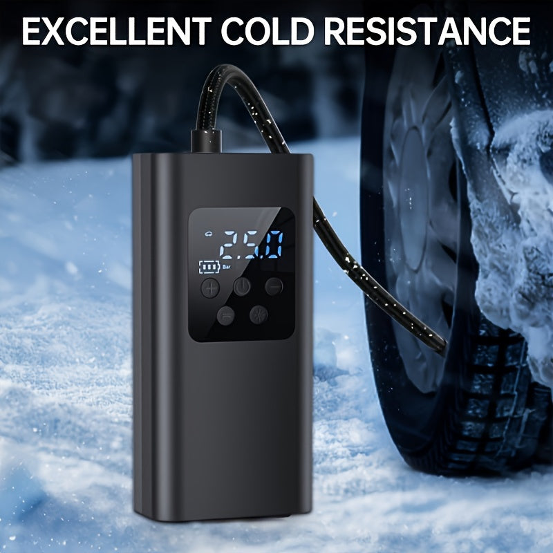 Portable Digital Display Smart Tire Inflator with LED Light for Cars Bikes
